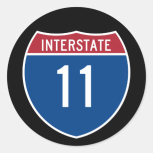 Interstate 11 classic round sticker