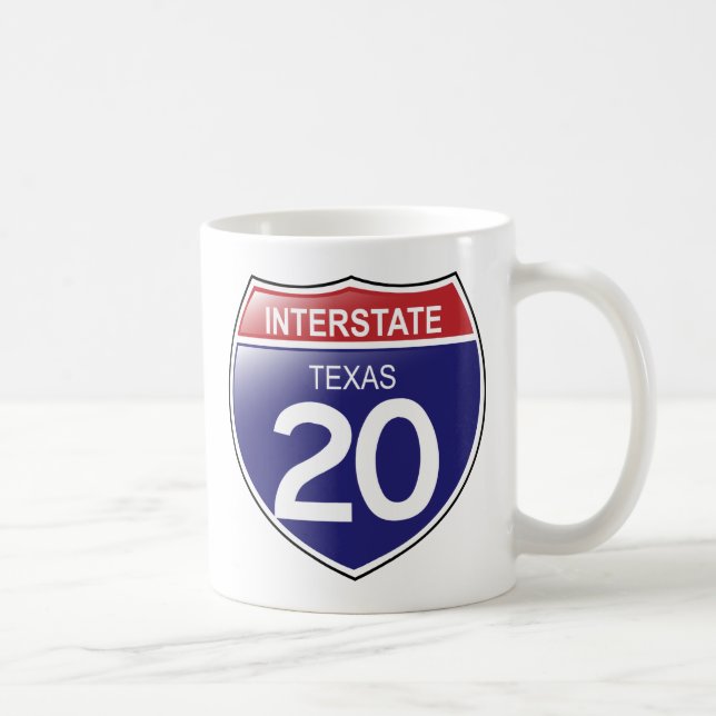 Interstate 20 in Texas Mug (Right)