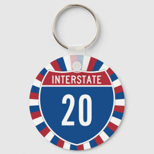 Interstate 20 keychain