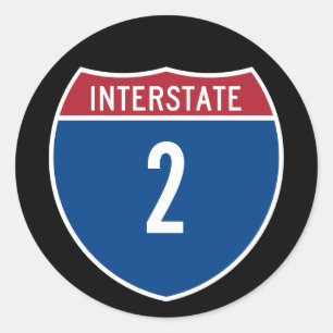 Interstate 2 classic round sticker