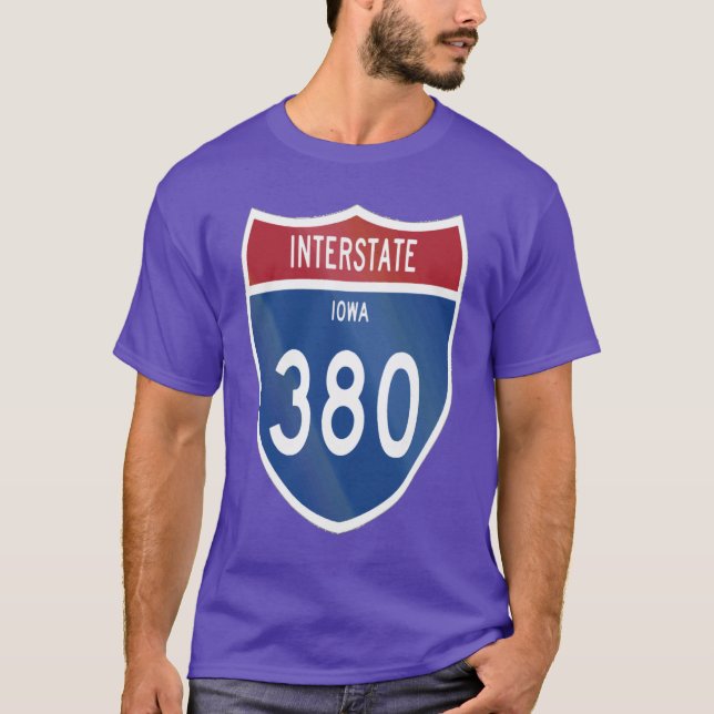 Interstate 380 Iowa I380 Highway Oversized 1 T-Shirt (Front)