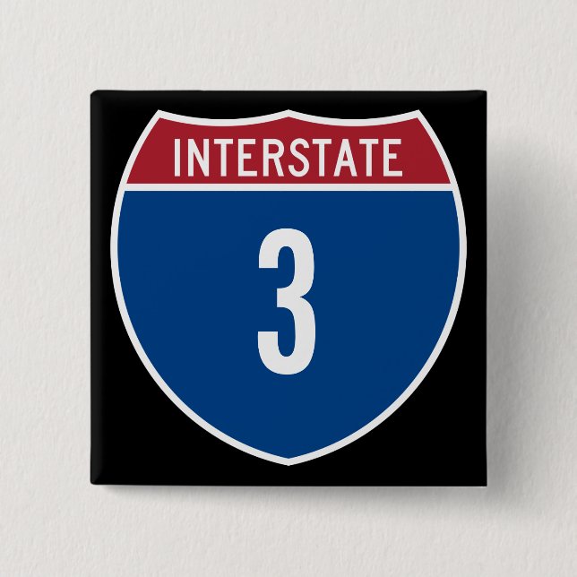 Interstate 3 pinback button (Front)