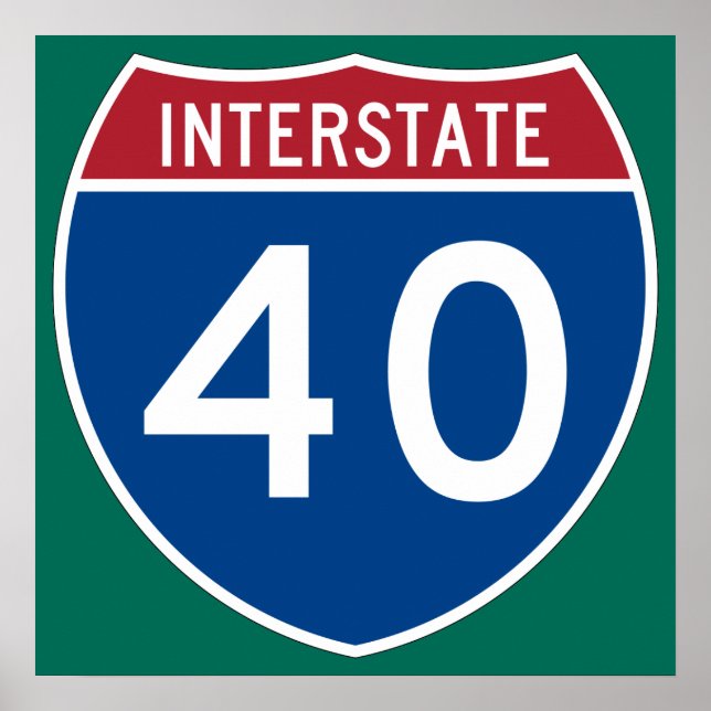 Interstate 40 (I-40) Highway Sign (Front)