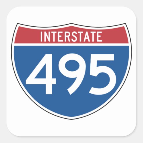 Interstate 495 Sign Square Sticker