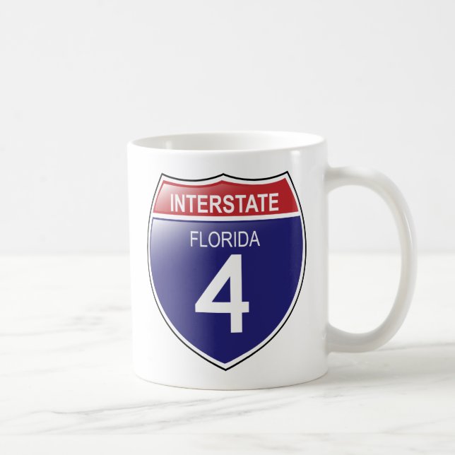 Interstate 4 in Florida with State Outline Mug (Right)