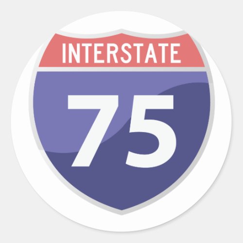 Interstate 75 I_75 Highway Road Trip Classic Round Sticker