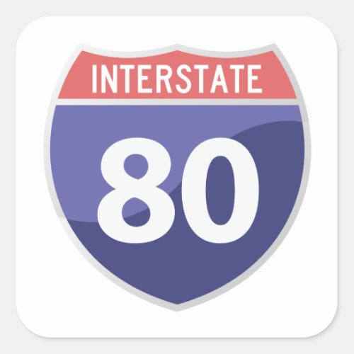 Interstate 80 I_80 Road Trip Travel Sticker