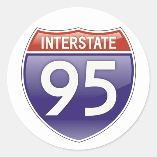Interstate 95 classic round sticker