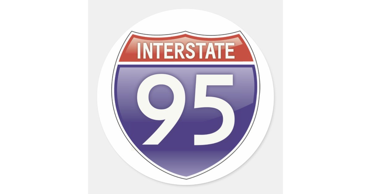 Interstate 95 classic round sticker | Zazzle