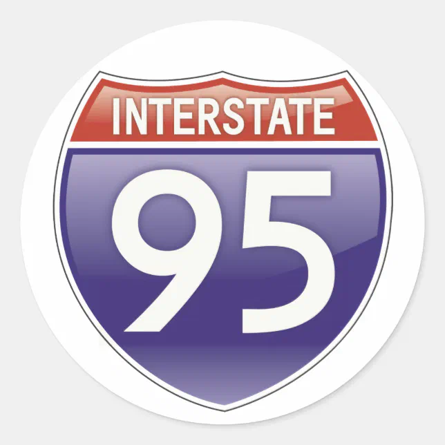 Printable 95 Sticker Interstate 95 classic round sticker | Zazzle