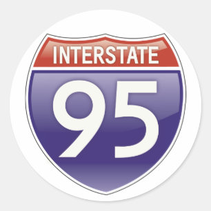 Interstate 95 classic round sticker