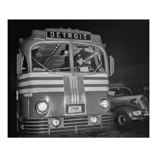 Interstate Bus Travel in America 1943 Photo Print
