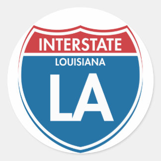 Interstate Louisiana LA Classic Round Sticker
