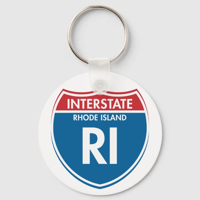 Interstate Rhode Island RI Keychain (Front)