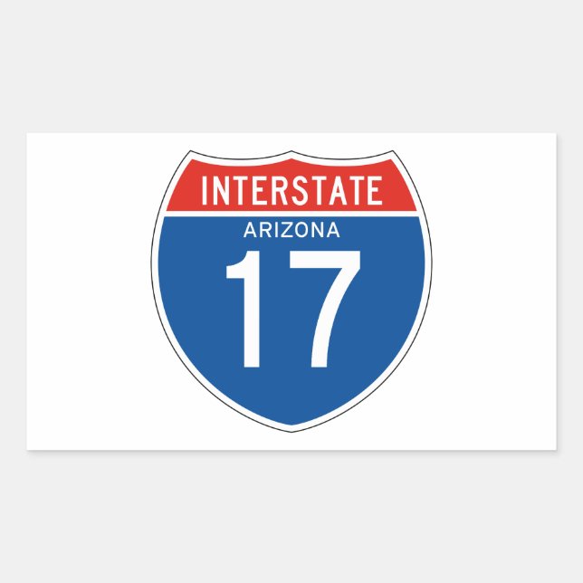 Interstate Sign 17 - Arizona Rectangular Sticker (Front)