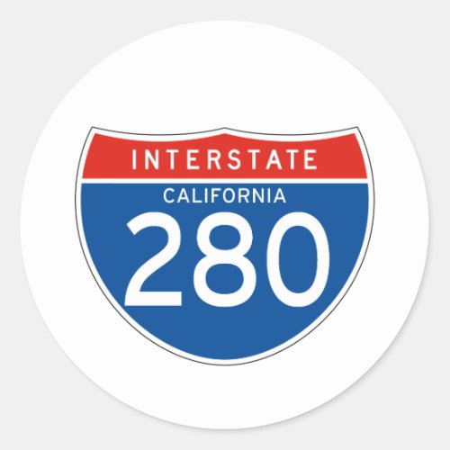 Interstate Sign 280 _ California Classic Round Sticker