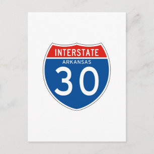 Interstate Sign 30 - Arkansas Postcard