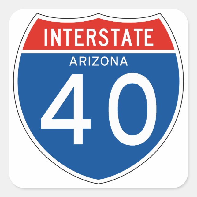 Interstate Sign 40 - Arizona Square Sticker (Front)