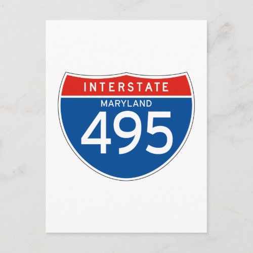 Interstate Sign 495 _ Maryland Postcard