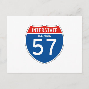 Interstate Sign 57 - Illinois Postcard