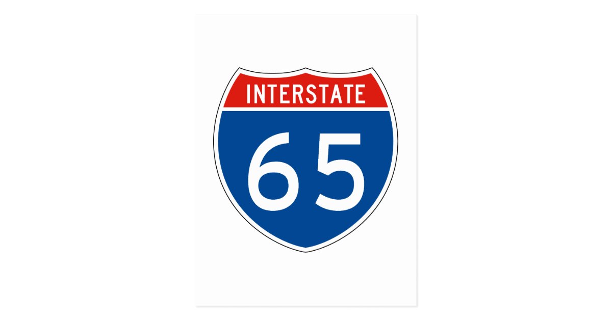 Interstate Sign 65 Postcard | Zazzle.com