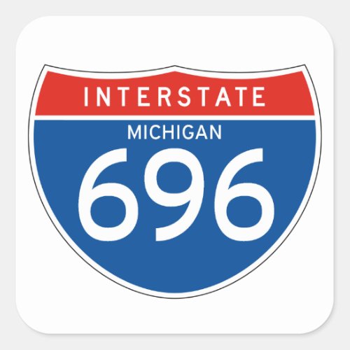 Interstate Sign 696 _ Michigan Square Sticker