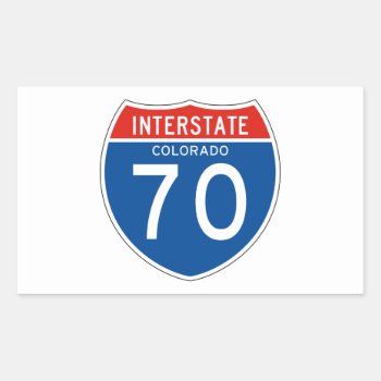 Interstate Sign 70 - Colorado Rectangular Sticker by worldofsigns at Zazzle