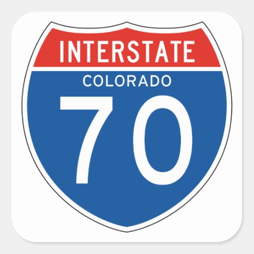 Interstate Sign 70 _ Colorado Square Sticker