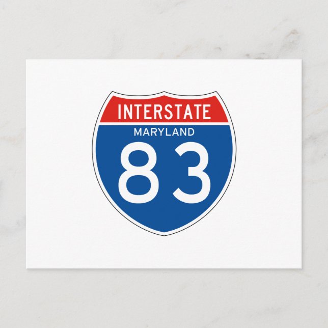 Interstate Sign 83 - Maryland Postcard (Front)