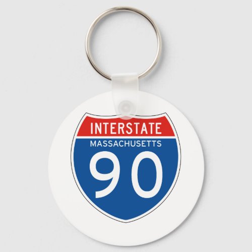 Interstate Sign 90 _ Massachusetts Keychain