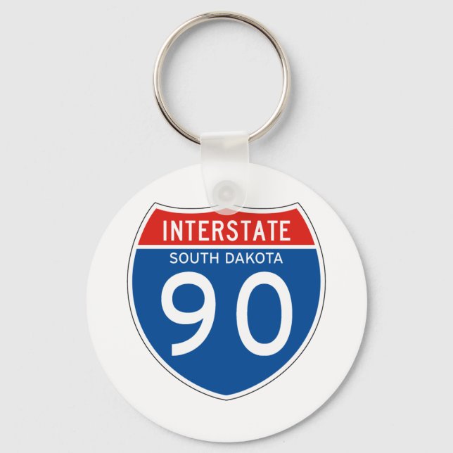 Interstate Sign 90 - South Dakota Keychain (Front)