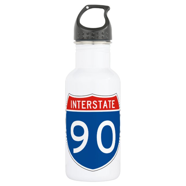 Interstate Sign 90 Stainless Steel Water Bottle (Front)
