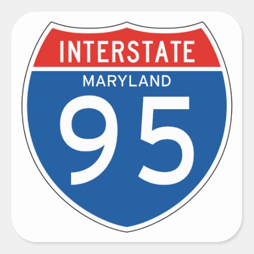 Interstate Sign 95 _ Maryland Square Sticker