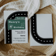 Interstate Sign Birthday Invitation