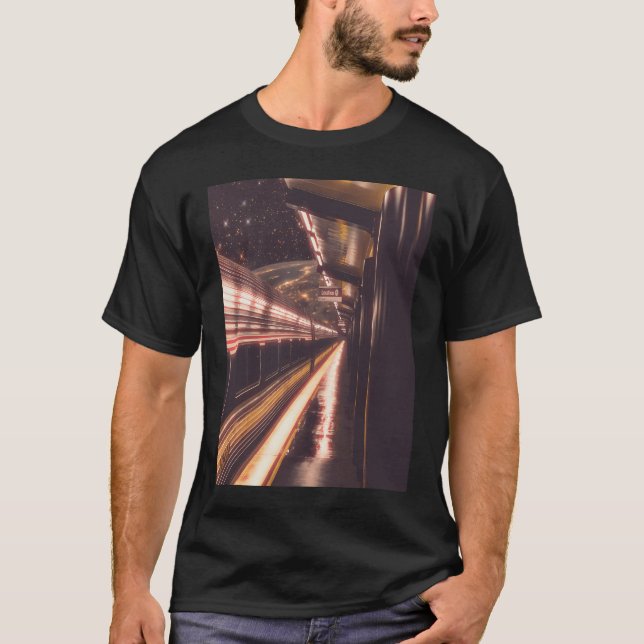 Interstellar Express, A Futuristic Train Journey T T-Shirt (Front)