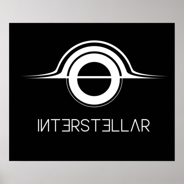 Interstellar Gargantua logo white Poster (Front)