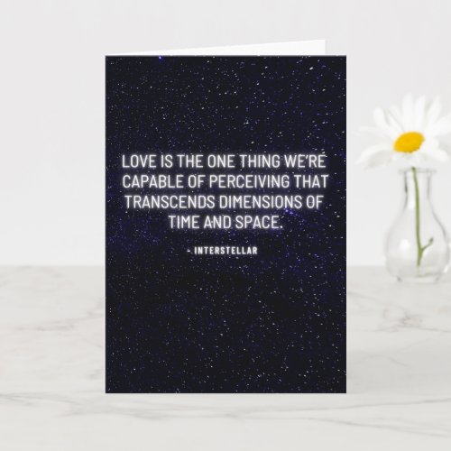 Interstellar Love Quote Card