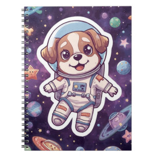 Interstellar Paws – Cute Space Dog in Adventure Notebook