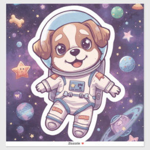 Interstellar Paws – Cute Space Dog in Adventure Sticker