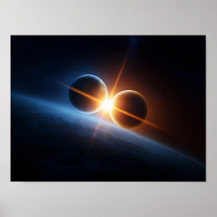 Interstellar Planet Collision and Cosmic Light Poster