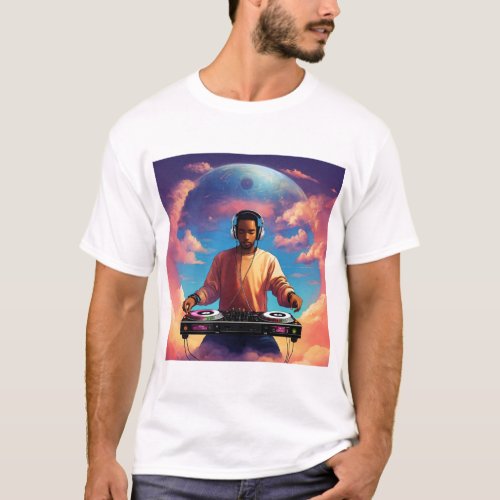 Interstellar Soundwaves DJs Equipment T_shirts