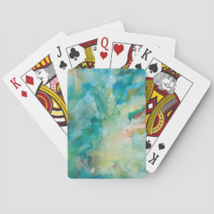 Interstellar   Teal Blue Sky Poker Cards