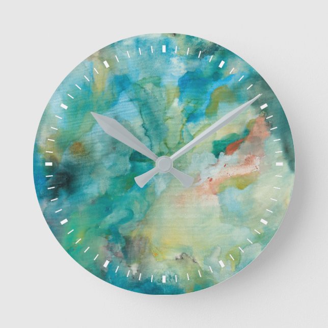 Interstellar | Teal Blue Sky Round Clock (Front)