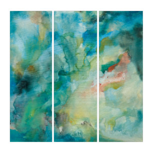 Interstellar   Teal Blue Sky Triptych
