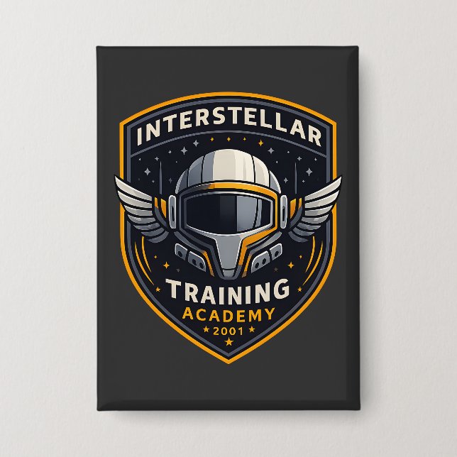 Interstellar Training Academy Sci-Fi Emblem Button (Front)