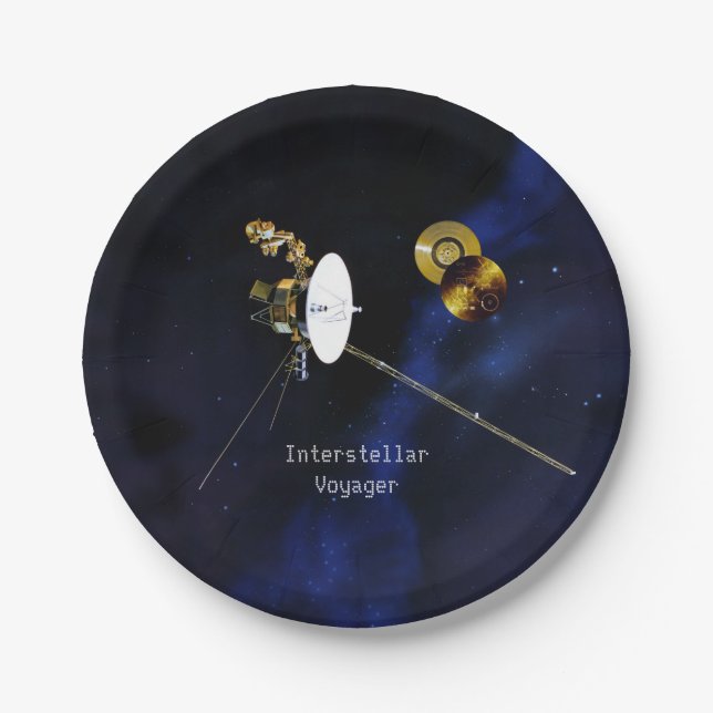 Interstellar Voyager Spacecraft Paper Plates (Front)