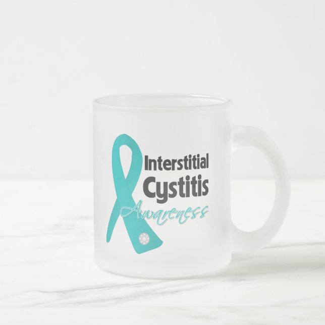 Interstitial Cystitis Awareness Frosted Glass Coffee Mug (Right)