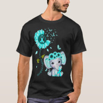 Interstitial Cystitis Awareness Teal Hippie Elepha T-Shirt