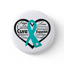 Interstitial Cystitis Heart Ribbon Collage Pinback Button