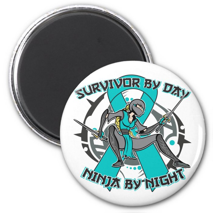 Interstitial Cystitis Survivor By Day Ninja Night Fridge Magnet